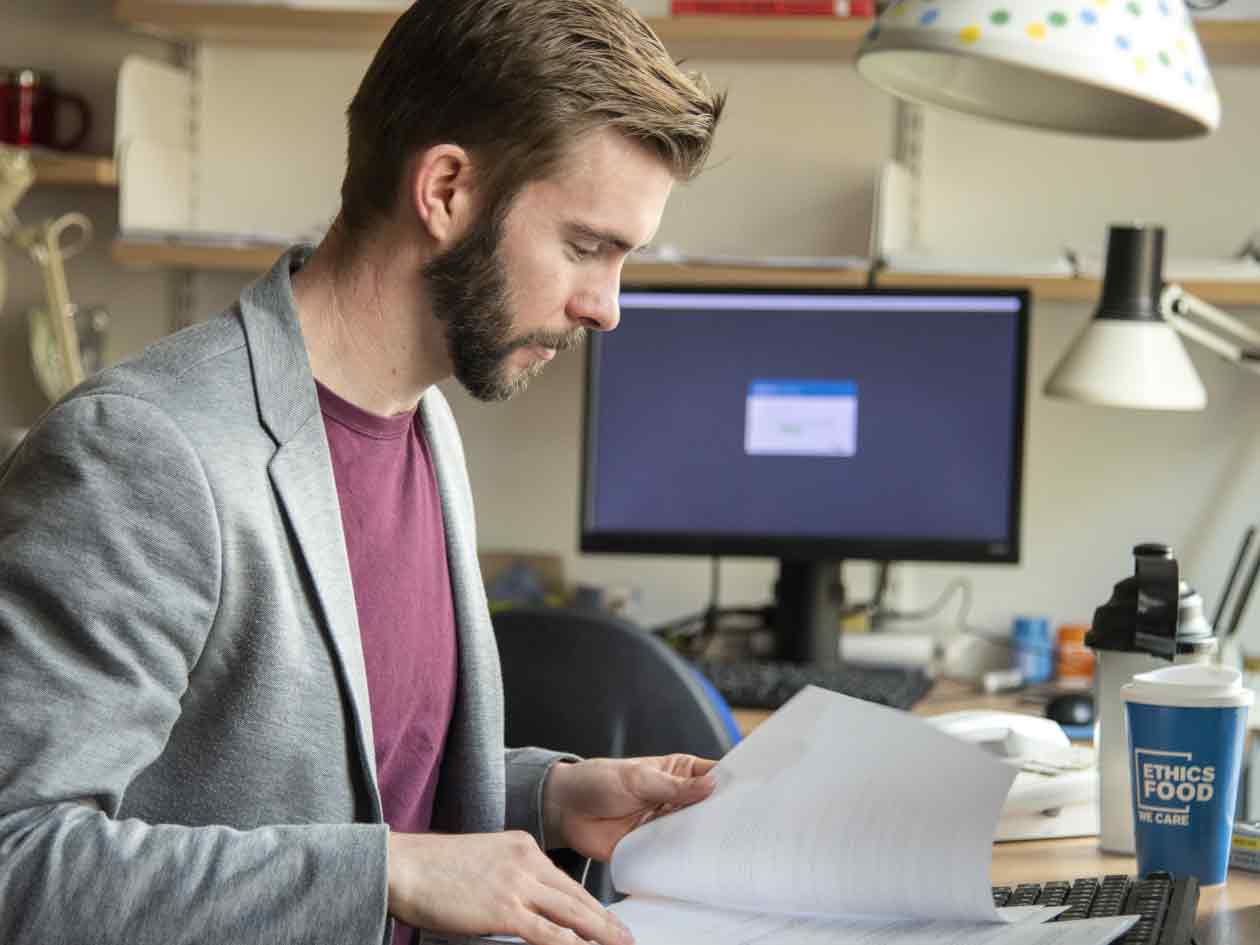 Joshua Fullard studying for his PhD at ISER in 2019