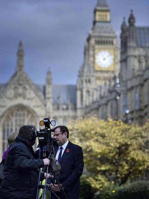 Interview outside parliament