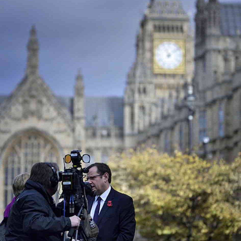 Interview outside parliament