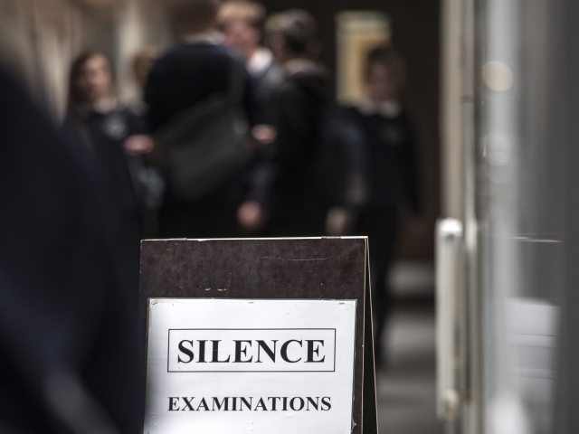 silence sign in school corridor
